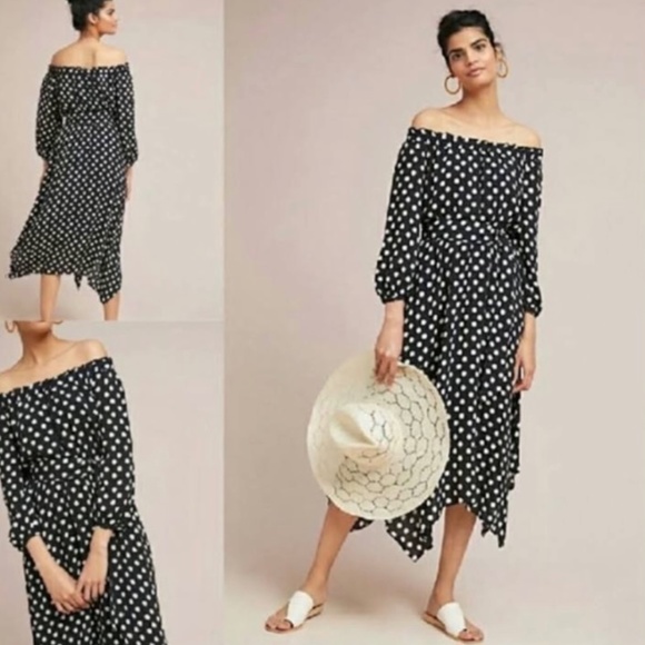 Anthropologie Maeve Black & White Polka dots dress - Picture 2 of 5